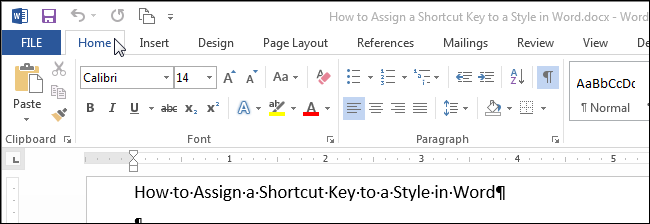 How to assign a keyboard shortcut to apply a style in Word