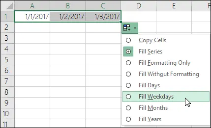 How to automatically fill in the date in Excel