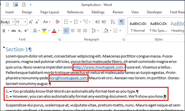 How to automatically format an existing document in Word 2013