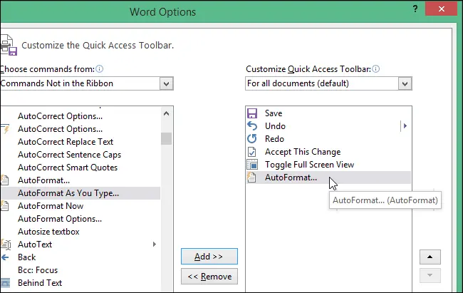 How to automatically format an existing document in Word 2013