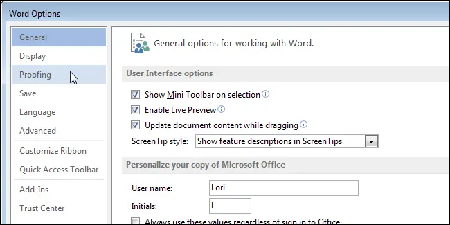 How to automatically insert two spaces after a dot in Word 2013