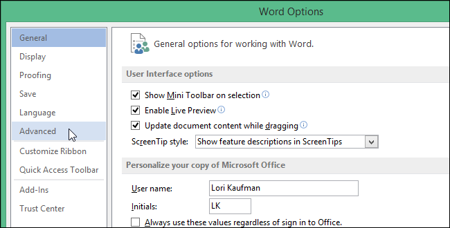 How to avoid deleting selected text while typing in Word 2013