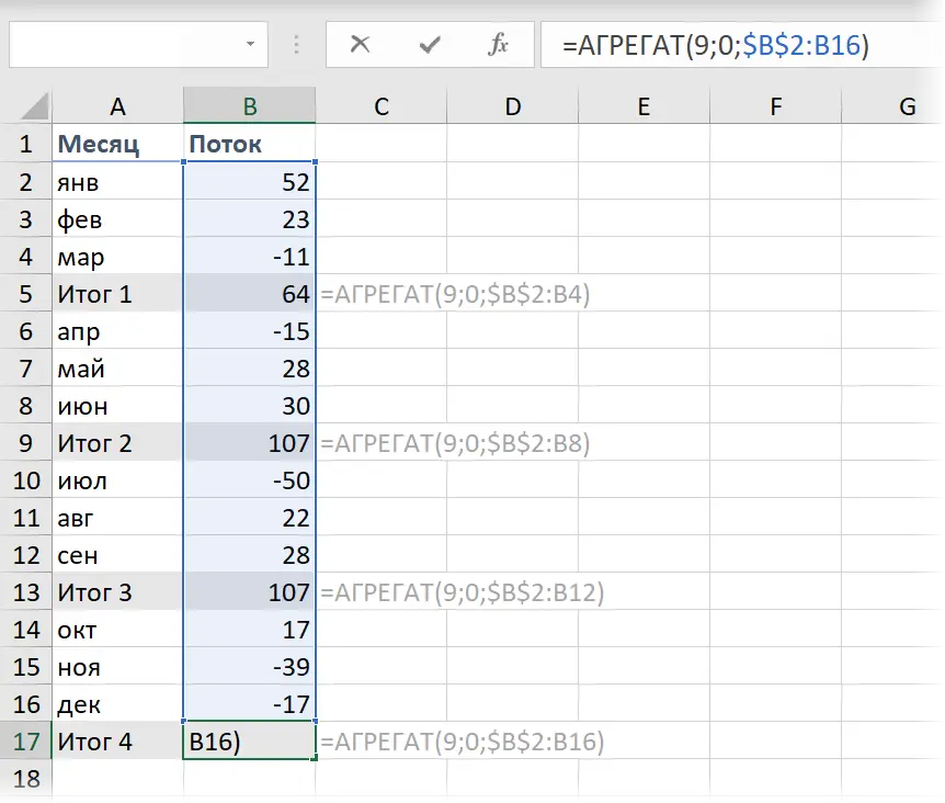 How to build a waterfall chart