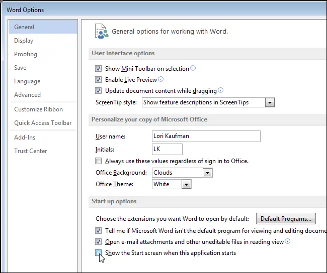 How to Bypass or Completely Disable the Start Screen in Office Applications