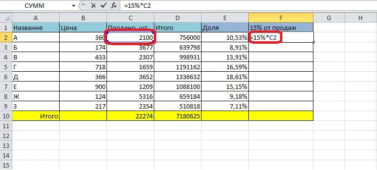 How to calculate percentage of a number in Excel. How to calculate share in excel