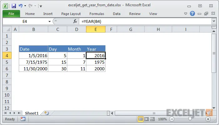 How to calculate the day of the year for a date in Excel