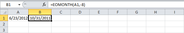 How to calculate the last day of the month in Excel