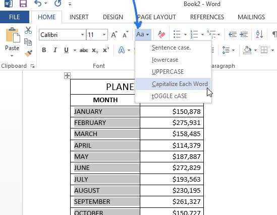 วิธีเปลี่ยนตัวพิมพ์ใน Excel 2016, 2013 หรือ 2010