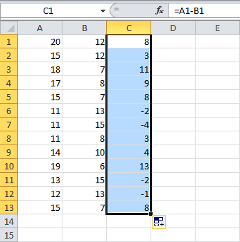 How to change negative numbers to zeros in Excel