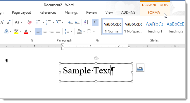 How to change text direction in Word 2013