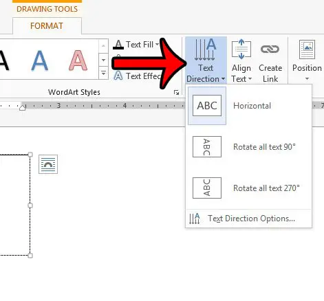 How to change text direction in Word 2013