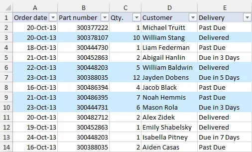 How to change the color of a row in Excel depending on the value in a cell