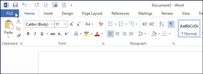 How to change the default file save location in Word 2013