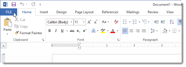 How to change the units of the Ruler in Word 2013