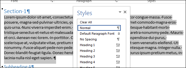 How to clear formatting in Word document