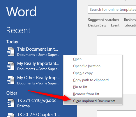 Jak wyczyścić listę ostatnich dokumentów w programie Word 2013?