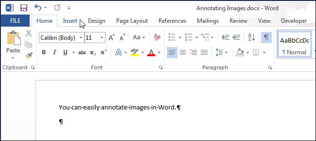 How to comment on a picture in Word