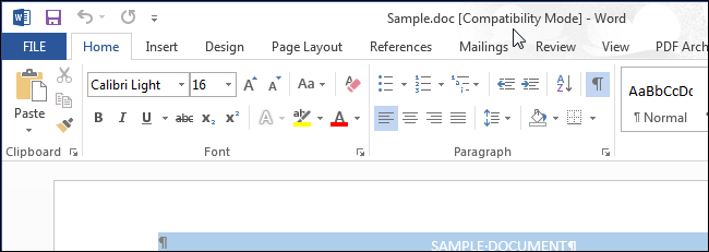 How to convert a Word 2013 document to an older Word format