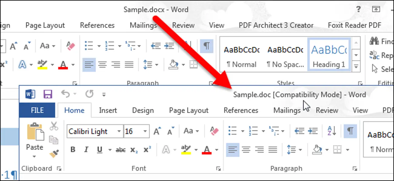 How to convert a Word 2013 document to an older Word format