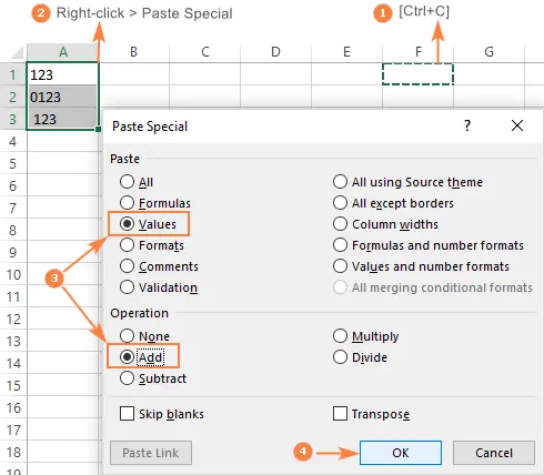 How to convert an entire column to a number in Excel