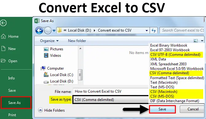 How to Convert Excel Files to CSV Format