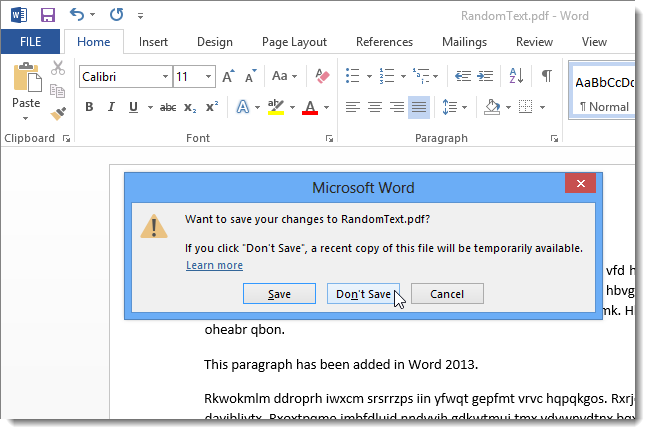 ​How to convert text from a PDF file to an editable Word 2013 document