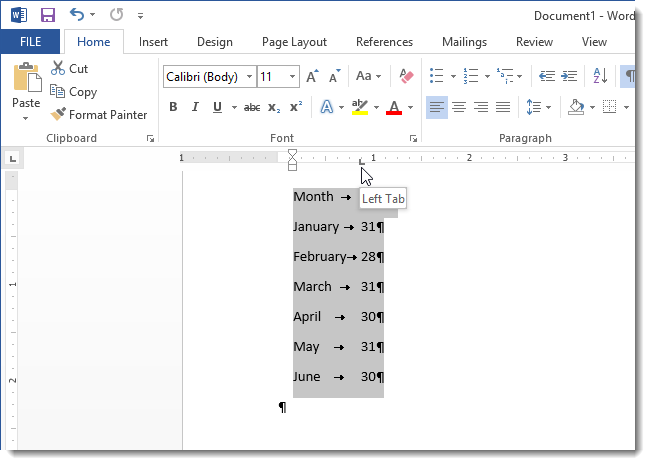 How to convert text to a table in Word 2013 and vice versa