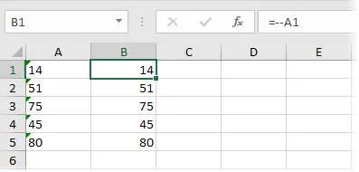 How to convert text to number in Excel spreadsheet cell