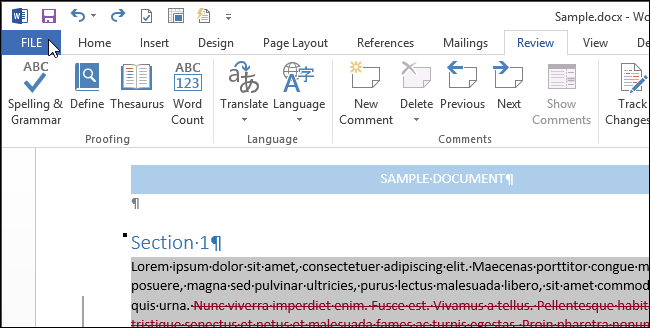 How to copy and paste corrected text in Word 2013