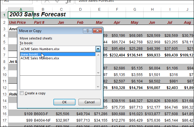 How to copy or move a worksheet to another workbook in Excel