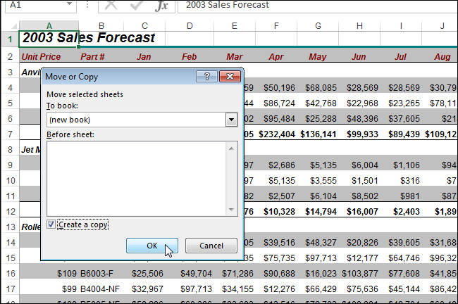 How to copy or move a worksheet to another workbook in Excel