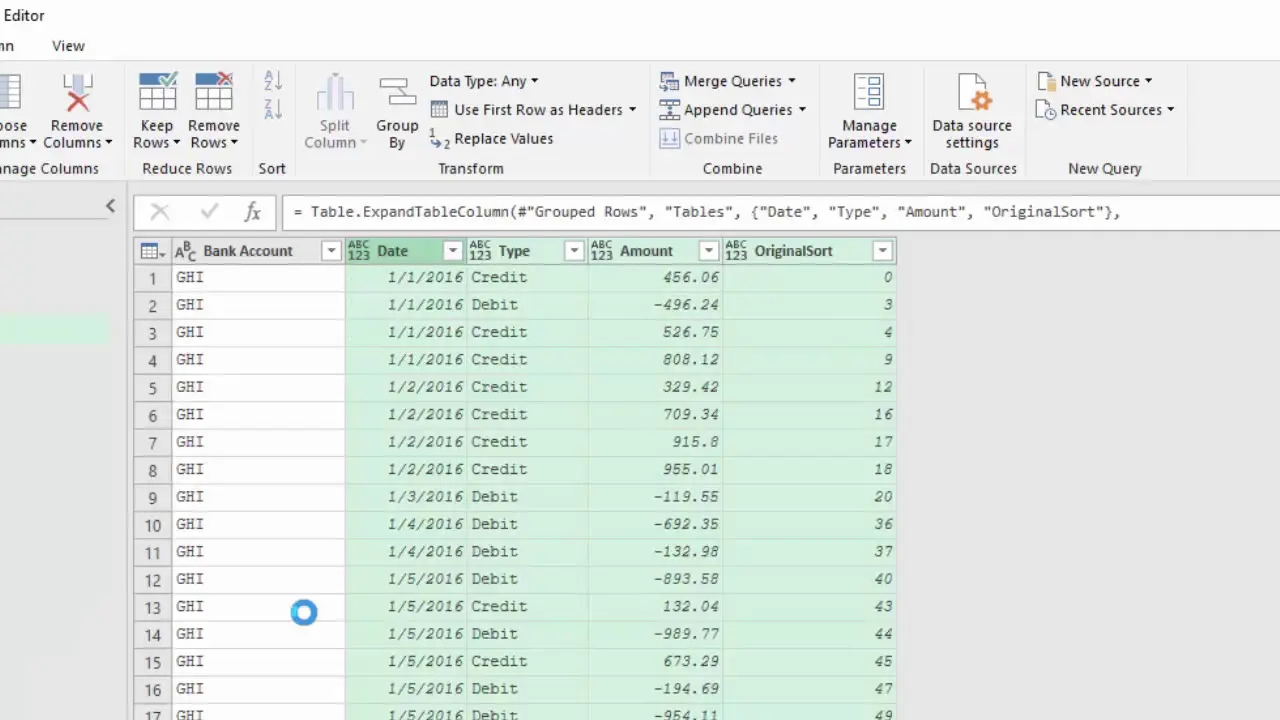 How to correctly expand nested tables in Power Query