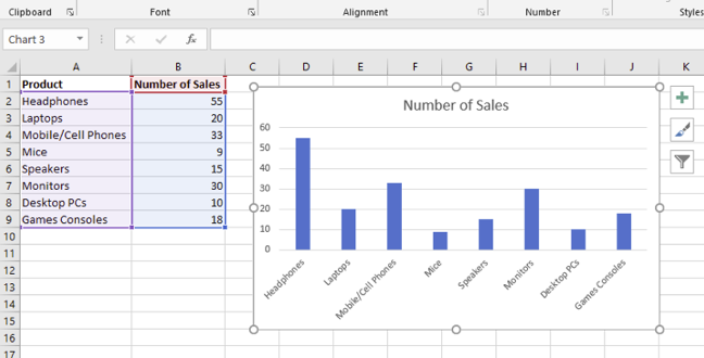 如何在 Excel 中創建條形圖