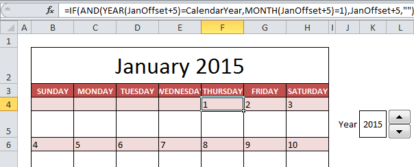 How to create a calendar in Excel