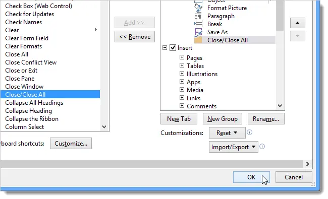 How to create a custom tab on the Office 2013 Ribbon