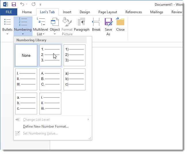 How to create a custom tab on the Office 2013 Ribbon