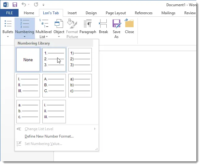 How to create a custom tab on the Office 2013 Ribbon