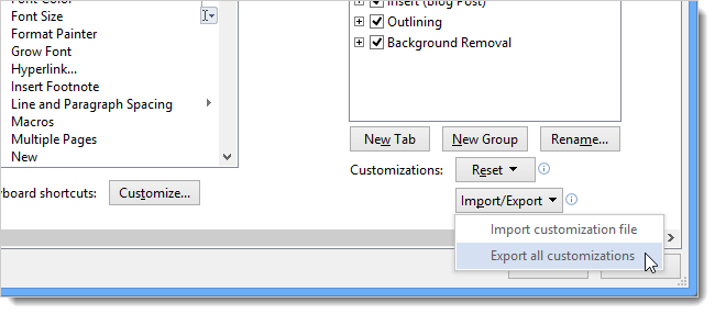 How to create a custom tab on the Office 2013 Ribbon