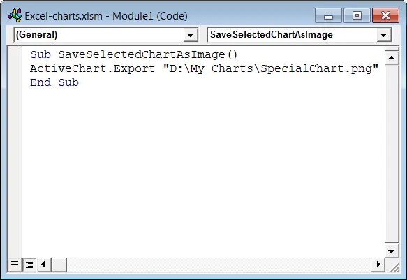 How to create a graphic file from an Excel chart or export it to Word or PowerPoint