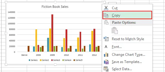 How to create a graphic file from an Excel chart or export it to Word or PowerPoint