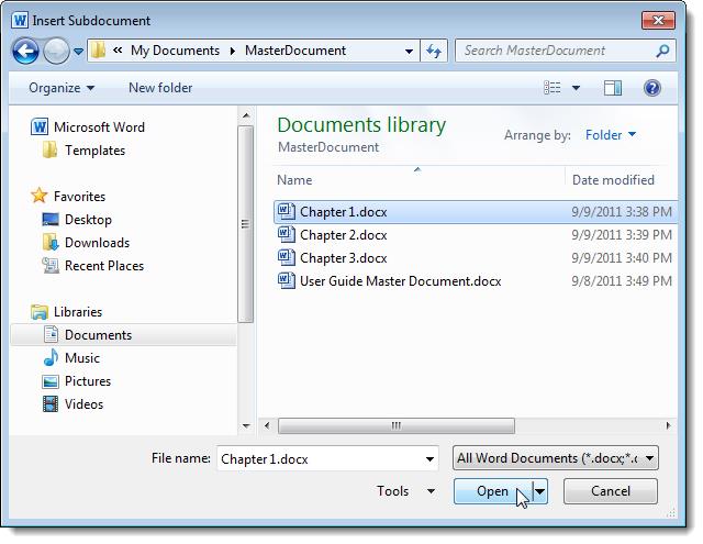 How to Create a Master Document in Word 2010 from Multiple Documents