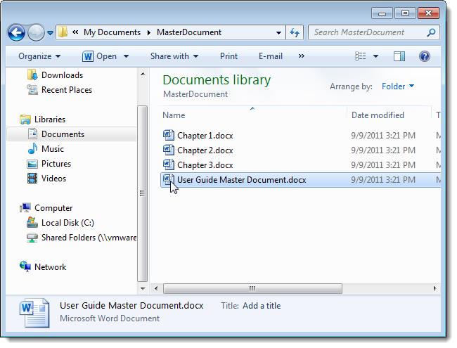 How to Create a Master Document in Word 2010 from Multiple Documents