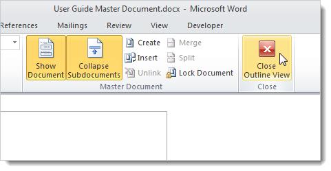 How to Create a Master Document in Word 2010 from Multiple Documents