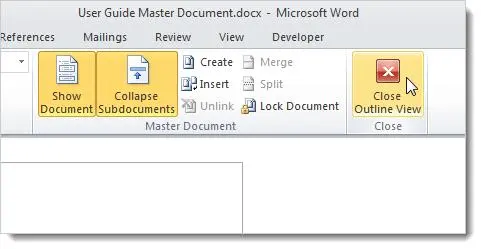 How to Create a Master Document in Word 2010 from Multiple Documents