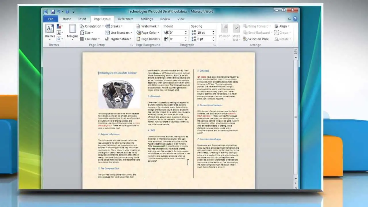 How to create a printable brochure in Microsoft Word