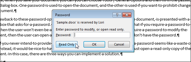 How to create a read-only document in Word that can be opened without a password