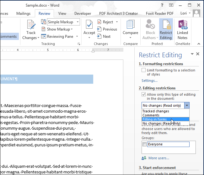 How to create a read-only document in Word that can be opened without a password