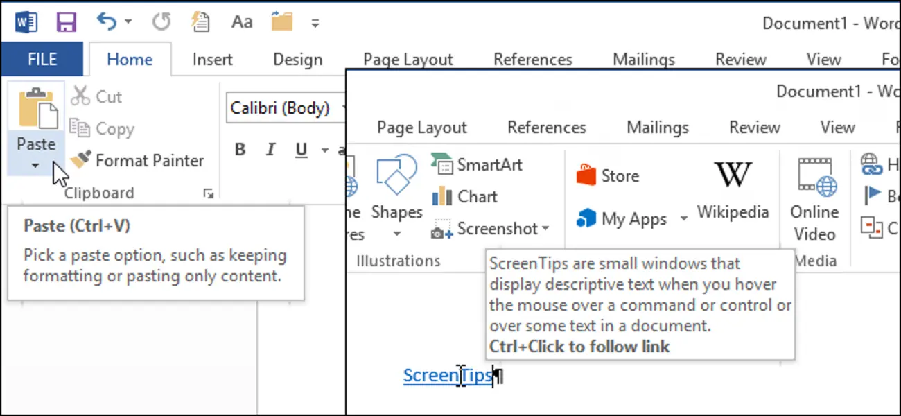 How to create custom tooltips in Word 2013