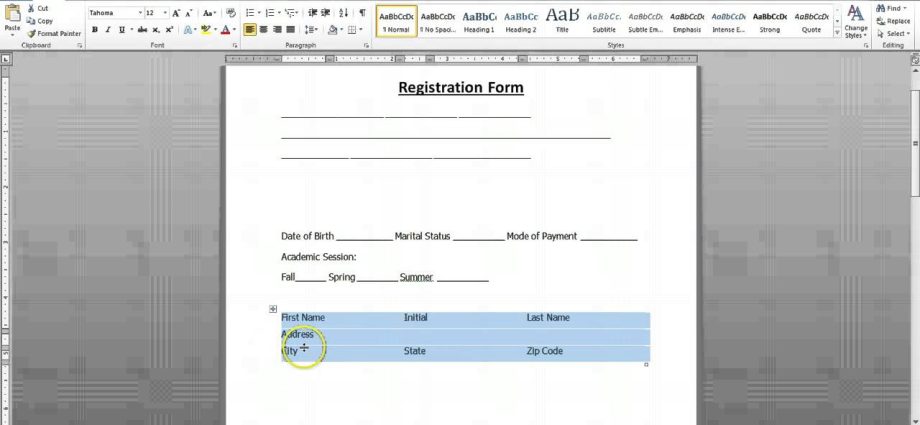 Cara membuat formulir yang dapat diisi di MS Word 2010