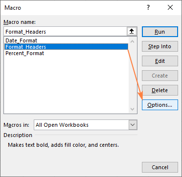 How to create, modify and run macros in Excel